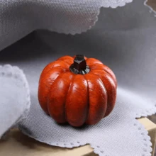 Decoración de calabaza de madera estilo gótico, accesorios creativos nórdicos para el hogar, vestíbulo, sala de estar, figura temática de cosecha de jardín