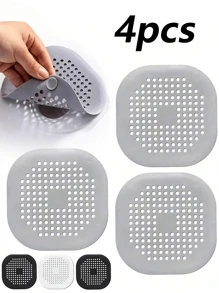 4/2/1 pièce Filtre à cheveux en silicone et bouchon de vidange pour baignoire et douche - Empêche les obstructions et les odeurs