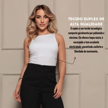 Regata Feminina Suplex Básica Lisa com Alça Confortável e Ajustada