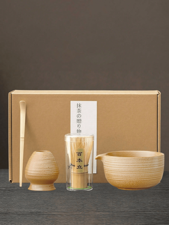 1pc/4pcs Antique Kiln Ceramic Matcha Bowl, Tea Whisk Stand Set, Song Dynasty Tea Ceremony Tools, Tea Whisk Holder, Back To School Set, Holiday Gift Set