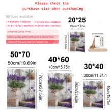 3 件薰衣草帆布艺术印刷品 - 带有紫色花朵的乡村花瓶，非常适合家庭、办公室、酒吧、咖啡厅、教室、宿舍装饰、毕业典礼、适合室内/室外使用的多功能墙面装饰、室内墙面装饰乡村装饰自然美学、薰衣草装饰 - 可用作礼物、卧室、办公室、客厅、咖啡厅、墙面装饰、家庭和宿舍装饰带框墙面艺术 - 帆布（可提供画框）