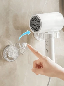 1pc Suction Cup Hair Dryer Holder Rack, Rotating Bathroom Wall Mount Blow Dryer Organizer, Drill-Free Adhesive Hairdryer Storage Rack - Multicolor - View 1