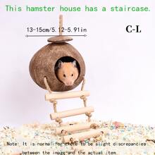 1Pc Reptile Vines Plants With Coconut Shell Ladder Hideout Hermit Crab Decor For Bearded Dragon Lizard Chameleon Tortoise Snake