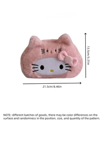Sanrio 1 pezzo Astuccio per matite di Hello Kitty, design carino, borsa con cerniera in poliestere morbido per scuola e ufficio, organizer per cancelleria, borsa per articoli da toeletta, borsa per il trucco