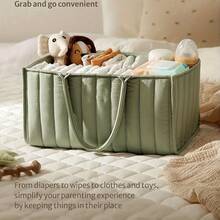 1pc Baby Diaper Caddy, Stylish Diaper Storage Box, Diaper Basket - Newborn Baby Shower Party And Baby Essentials, Suitable For Nursery Organization, Mommy Bag For Baby Travel, Travel Clothes Storage Bag - Fashionable Diaper Basket Organizer, Fit For Changing Table - Multicolor - View 5