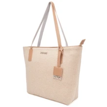 Summer Beach Bag Large Straw Shopbag - Màu be - Xem 3