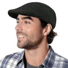 Men's Italian Beret Breathable Mesh Fabric Summer Newsboy Celebrity Style - 灰色 - 查看 8