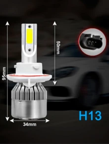 Pair Of C6 Super Led Lamps 6000K H1 H3 H4 H7 H11 H13 H16 H27 HB3 HB4 12V To 24V - H13 - 查看 1