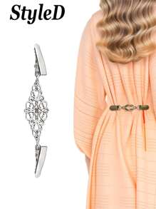 女士复古毛衣开衫领夹、腰带夹、衬衫胸针夹、金色、银色和古铜色花朵图案毛衣披肩夹 - 腰夹、腰带开衫夹围巾领子配饰夹和胸针夹，可作为服装礼品 - 披肩夾 - 查看 30