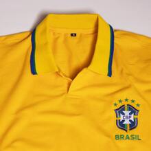 Letter Graphic All Regular Fit None Cord Father's Day World Cup Brazil Selection - Màu vàng - Xem 3