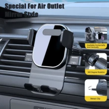 Soporte para teléfono de coche con clip fijo y giratorio de 360 grados - Negro - Ver 1