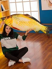 3D Giant Soft Fish Shaped Plush Pillow, Decorative Stuffed Fish Cushion, Oversized Decorative Pillow, Creative Home Decor Gift, Pet Doll, Children's Gift - Multicolor - View 7