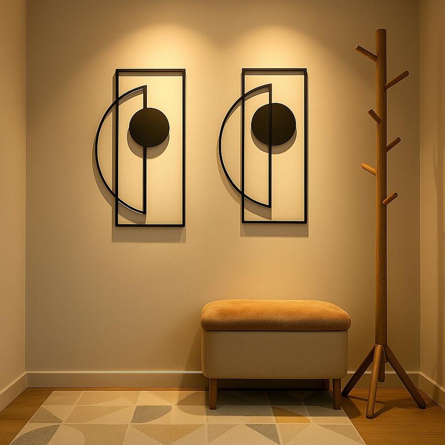 CIFbuy 2件套金属墙饰，简约金属墙画，抽象竖式金属雕塑，墙面雕塑，女性艺术，适用于家居、客厅、庭院或花园装饰、阳台，装饰雕塑，家居装饰，房间装饰，办公室墙面挂饰，墙面装饰，家居装饰，节日装饰，生日毕业礼物，励志纪念艺术品，基督教家居装饰，宗教礼物