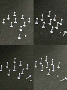 10pcs/Set Acrylic Round Ball Lip Studs/Earrings, Soft PP Material Push-In Lip Studs, Nose Studs, Earrings, Suitable For First-Time Piercing Wearers (Comes With Storage Box)