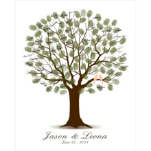 Personalized Wedding Guest Signature Book, Fingerprint Tree Canvas Wall Art Poster, Wedding Gift, Marriage Commemorative, Party Decor,Home Decor Living Room, Bachelorette Party - Multicolor - View 8