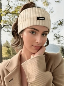 1pc Solid Color Casual Polyester Headband, Autumn/Winter Model - As Picture - View 3