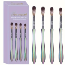 4PCS Acrylic Nail Brush Set - Professional Acrylic Nail Brushes For Acrylic Application, Laser Crystal Acrylic Brushes For Nails Extension & 3D Nail Carving Size - Màu xanh Ô liu - Xem 1