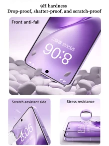 4 pezzi Pellicola protettiva in vetro temperato anti-spia per telefoni OPPO/Vivo, copertura completa, facile installazione, anti-sbirciamento, senza bolle, resistente a graffi e rotture, adatto per regali di compleanno/famiglia/amici/fidanzato/fidanzata