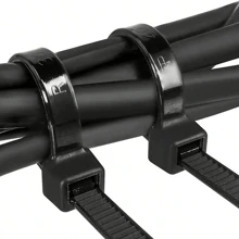 500 Pcs Black And White Nylon Zip Ties, Self-Locking Plastic Zip Ties, Bundling Cable Ties, Self-Locking Nylon Zip Ties, Cable Zip Ties, Multi-Purpose Sealing Zip Ties, High Toughness Without Breaking, Wire Sorting And Storage, Fixing Household Electrical Cables, Suitable For Indoor And Outdoor Use - Black - View 9