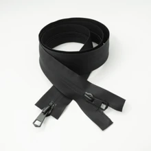 5# Nylon Invisible Two-Way Separating Waterproof Zipper - Self-Locking Black Waterproof Zipper, Suitable For Jackets, Coats, Down Jackets, Ski Wear, Tents, Backpacks, Etc.