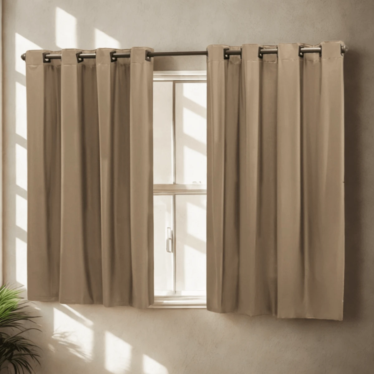 Blackout Curtain Cuts 100% Sunlight Blackout 2.20 X 1.30 Living Room Bedroom Various Colors Exclusive - 榛子 - 查看 1