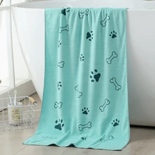 50x100cm/19,68x39,37 Zoll Superweiches Mikrofaser Hundeputztuch, Schnelltrocknend Haustier Badetuch geeignet für kleine, mittlere, große Welpen & Kätzchen - leuchtende Farben, Pfoten-, Knochen-Design