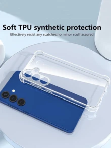 Juego de estuche protector 3 en 1 de silicona TPU de cobertura completa compatible con teléfonos , incluye estuche de teléfono con protector de pantalla [2 piezas], compatible con desbloqueo de huella digital, protector de pantalla de vidrio templado resistente a los arañazos y de alta definición, estuche de teléfono transparente y absorbente de golpes, cubierta flexible de silicona TPU transparente, a prueba de agua, regalo de cumpleaños internacional, no la versión nacional - transparente - Ver 4