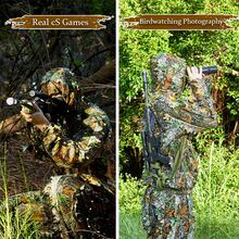 Traje de camuflaje con patrón de hojas de arce en 3D, adecuado para caza al aire libre, observación de aves, pesca, escalada de rocas o juegos de CS en vivo. También se puede usar para disfraces de fiestas de Navidad y Halloween.