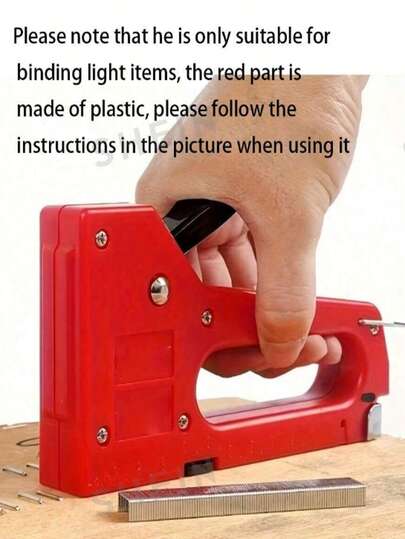 1 件式钉枪套件，配备各种钉子 - 适用于 4-8 毫米（0.16-0.32 英寸）的家具组装和木工项目 + 100 个 8 毫米钉子，塑料结构，无需电池，木工钉枪 | 紧凑型钉枪 | 塑料结构钉枪。