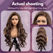 3 Seconds Wear, No Glue Needed, 200% Density, 5x5 High Definition Lace Wavy Curly Closure Wig, As Well As 13x6/13x4 Lace Front Wig, Chocolate Brown Wavy Curly Lace Wig, High Definition Lace, Glueless Brown With Baby Hair, Glueless Wig - Brown - View 6