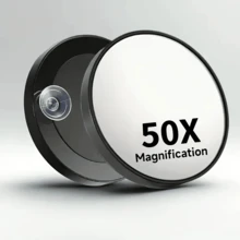 50X Magnifying Makeup Mirror, For Precise Makeup Application And Hair Removal, Suitable For Close-Up Grooming - Black - View 2