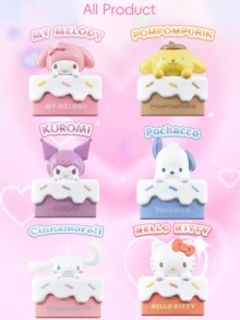 Sanrio Characters Slice Cake Blind Box - Cute Collectible Storage Boxes, Official Licensed Figurines for Decoration/Gift, Featuring Hello Kitty/My Melody/Pompompurin/Kuromi/Pochacco/Cinnamoroll, Ideal for Desk/Roomompurin/Kuromi/Pochacco/Cinnamoroll, Ideal for Desk/Roomk Orerials, Matsapii, shathium, Fhathium, Maters） Detailed Design, Perfect Birthday/Christmas Gift for Kids & Adults, Enhance Space with Fun & Functional Decor - 彩色 - 查看 3