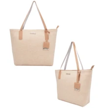 Summer Beach Bag Large Straw Shopbag - Màu be - Xem 6