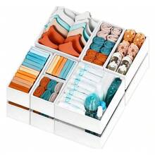 12pcs/6pcs/1pc Baby Room Storage Basket, Foldable Clothes Storage Box, Wardrobe Drawer Type Clothing Storage Box, Underwear Organizer Box For Baby Socks, Bibs, Underwear, Socks, Bras - Multicolor - View 8