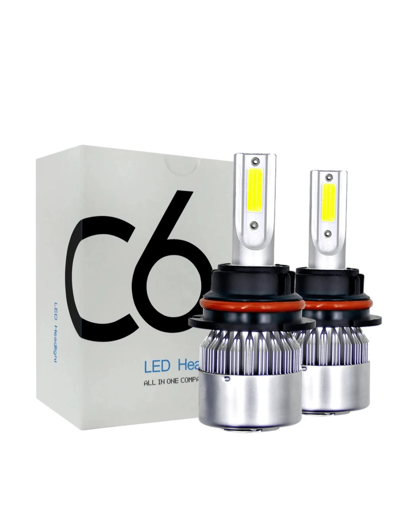 Pair Of C6 Super Led Lamps 6000K H1 H3 H4 H7 H11 H13 H16 H27 HB3 HB4 12V To 24V - 9007 - 查看 1