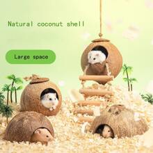 1Pc Reptile Vines Plants With Coconut Shell Ladder Hideout Hermit Crab Decor For Bearded Dragon Lizard Chameleon Tortoise Snake