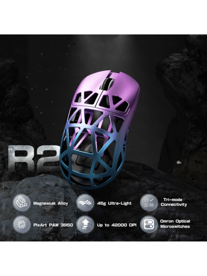 ATTACK SHARK R2 Ultra-Lightweight 45g Magnesium Alloy Wireless Gaming ...