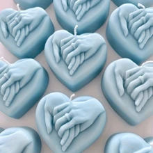 1pc "Holding Hands" Silicone Mold, DIY Valentine's Day Candle Mold, Holiday Decor Figurine Plaster Mold, Handcraft Epoxy Resin Mold - White - View 7