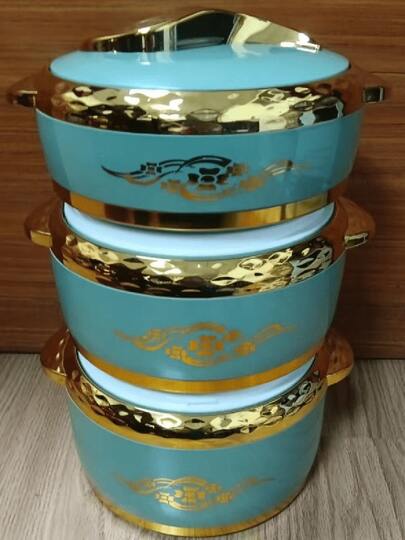 3pcs, Golden Touch Food Warmer, Thermal Casserole Dish Set With Lids, Insulated Stainless Steel Container For Hot & Cold Food, Serving Bowl For Buffets, Hot Pot Sets Food Warmer, Hot Pot Food Warmer Set, Tableware Casseroles Set, For Office