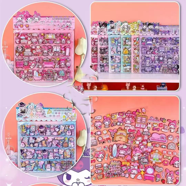 Sanrio 20pcs Kulomi 3D Bubble Stickers Creative Cute Children's Double Layer Elementary School Decoration 3D Stereoscopic Stickers
