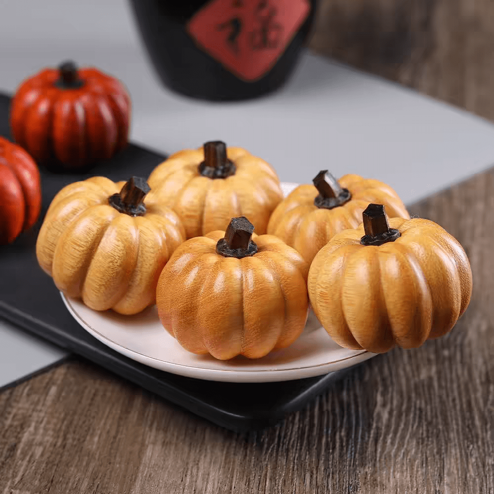 Decoración de calabaza de madera estilo gótico, accesorios creativos nórdicos para el hogar, vestíbulo, sala de estar, figura temática de cosecha de jardín