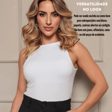 Regata Feminina Suplex Básica Lisa com Alça Confortável e Ajustada