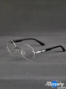 1 Pair Retro Wooden Pattern High-End Stylish Non-Prescription Glasses, Unisex Casual Commuter Decorative Eyewear