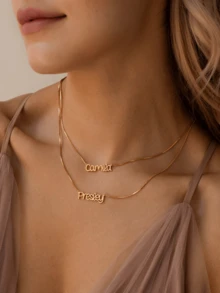Custom 2 Names Necklace, Custom Double Chain Name Necklace, Layered Personalized Name Necklace, Mothers Necklace, Couple Necklace, Anniversary Gift