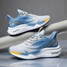 Zapatillas deportivas para hombre, zapatillas de tenis, zapatillas deportivas transpirables y ligeras, ideales para paseos informales, entrenamiento deportivo, tenis y footing. ¡Cómodas y a la moda! - Azul - Ver 6
