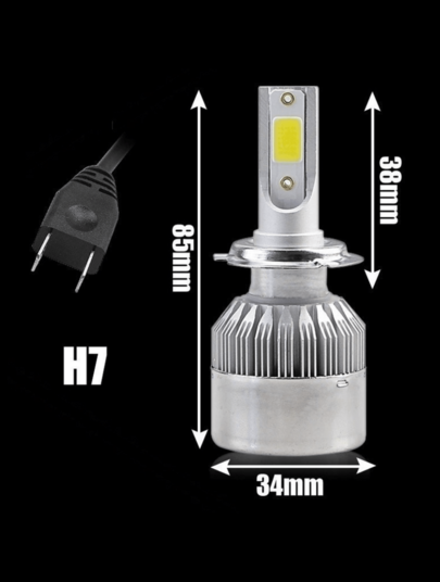 Par de Lâmpadas C6 Super Led 6000K H1 H3 H4 H7 H11 H13 H16 H27 HB3 HB4 12V a 24V