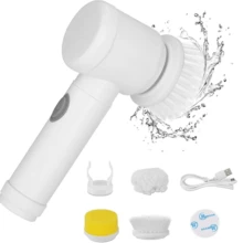 1 Set Electric Cleaning Brush,Waterproof Electric Spin Scrubber,Handheld Kitchen Cleaner Cordless,Spinning Cleaning Brush,Power Scubber Bathroom Rechargeable Scrub Brush,Automatic Rotating Power Cleaning Brush Scrubber For Cleaning,Kitchen,Bathroom,Home,Household Suppliers - White - View 10