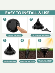 Circular Solar Floor Lamp, 8/16/24 Pieces, 8LED Ultra-Bright Solar Outdoor IP44 Waterproof Courtyard Driveway Sidewalk Landscape Lamp, Outdoor Garden Ground Plug Lamp Lighting, Ground Buried Lamp, Terrace Swimming Pool Step Lamp, Solar Automatic Sensor Lighting - 800mah - 暖光 - 查看 6