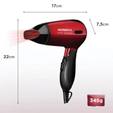 Mondial Travel Dryer Kit Tourmaline Ceramic Straightener, Shiny Straight Hair, Portable, Powerful, Dual Voltage - 查看 3