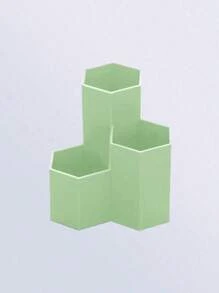 1 pièce Organiseur de bureau créatif à 3 fentes de conception diagonale, rangement décoratif multifonctionnel pour stylos, pinceaux de maquillage